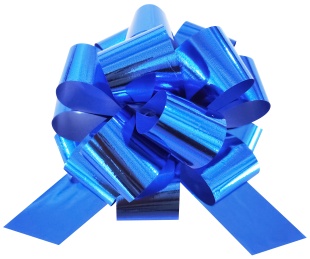 Бант Шар, Синий, Металлик, 13 см, 1 шт. в упак. 