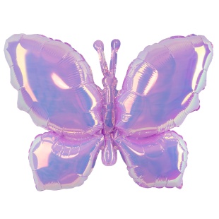 Шар (38''/97 см) Фигура, Бабочка (надув воздухом), Сиреневый, Хамелеон, 1 шт. в уп.